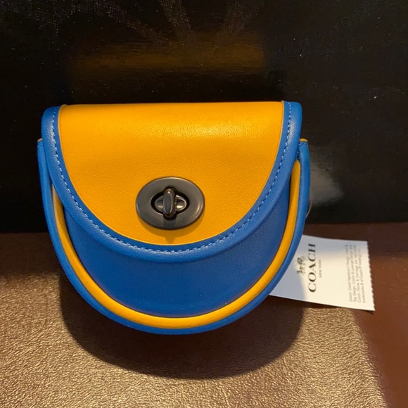 Coach Accessories - NWT Coach Turn Lock Keyfob Blue/Yellow